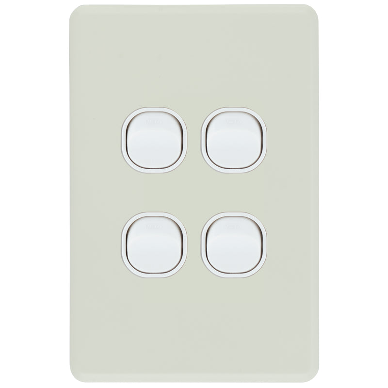 DETA S-Line Antique White 4 Gang Switch Cover Plate