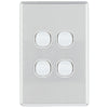 DETA S-Line Brushed Aluminium 4 Gang Switch Cover Plate