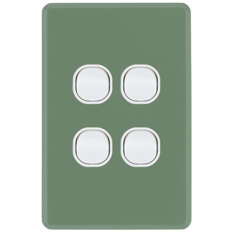 DETA Jade Green S-Line 4 Gang Switch Cover Plate