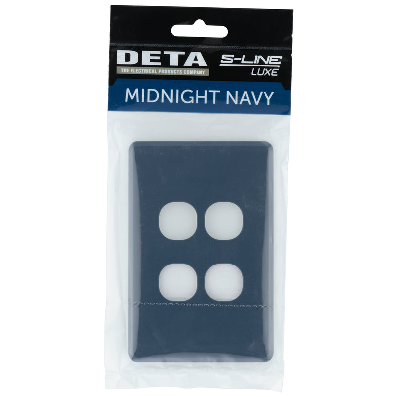 DETA S-Line Midnight Navy 4 Gang Switch Cover Plate