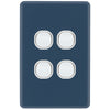 DETA S-Line Midnight Navy 4 Gang Switch Cover Plate