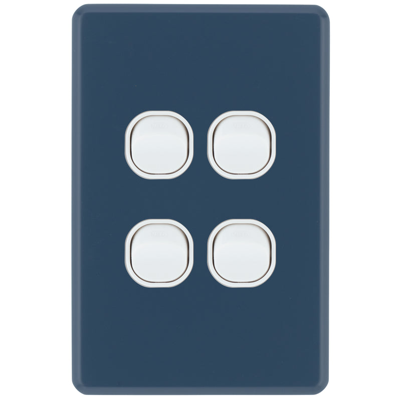 DETA S-Line Midnight Navy 4 Gang Switch Cover Plate