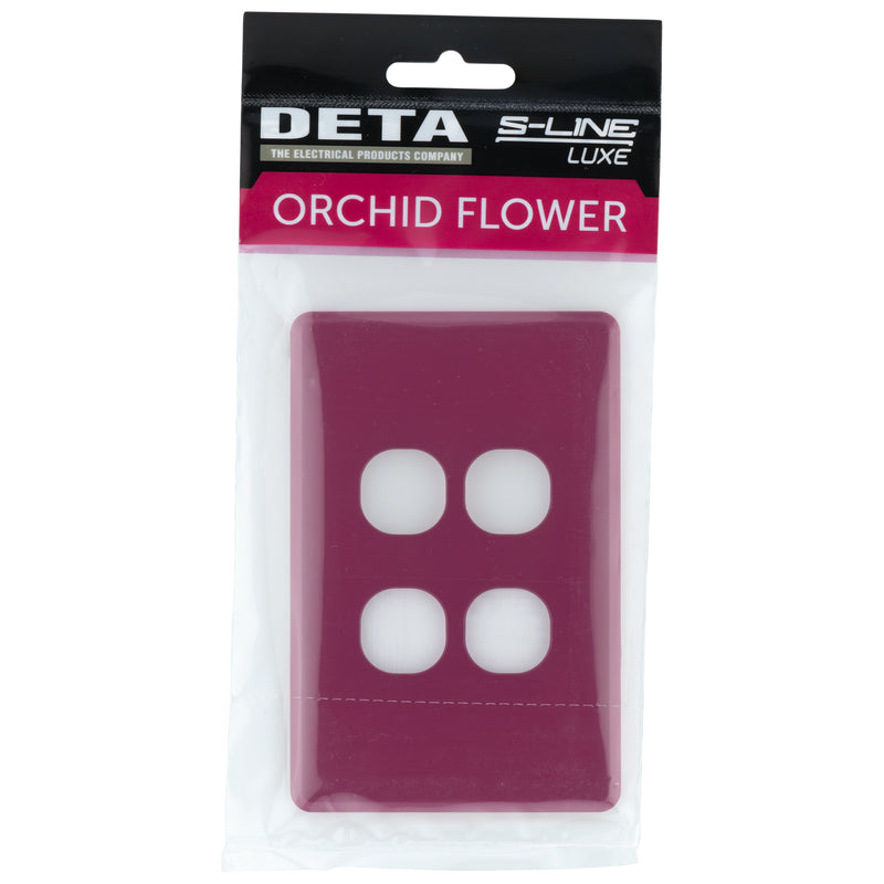 DETA S-Line Orchid Flower 4 Gang Switch Cover Plate