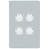DETA S-Line Soft Grey 4 Gang Switch Cover Plate