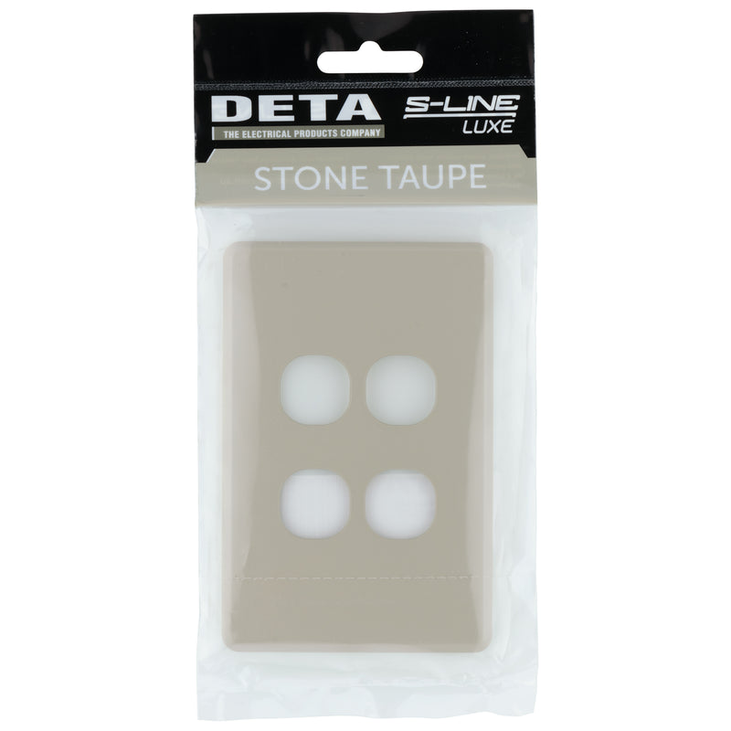 DETA Stone Taupe S-Line 4 Gang Switch Cover Plate