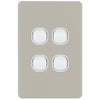 DETA Stone Taupe S-Line 4 Gang Switch Cover Plate