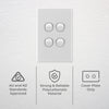 DETA Gloss White S-Line Quad Vertical Wall Switch
