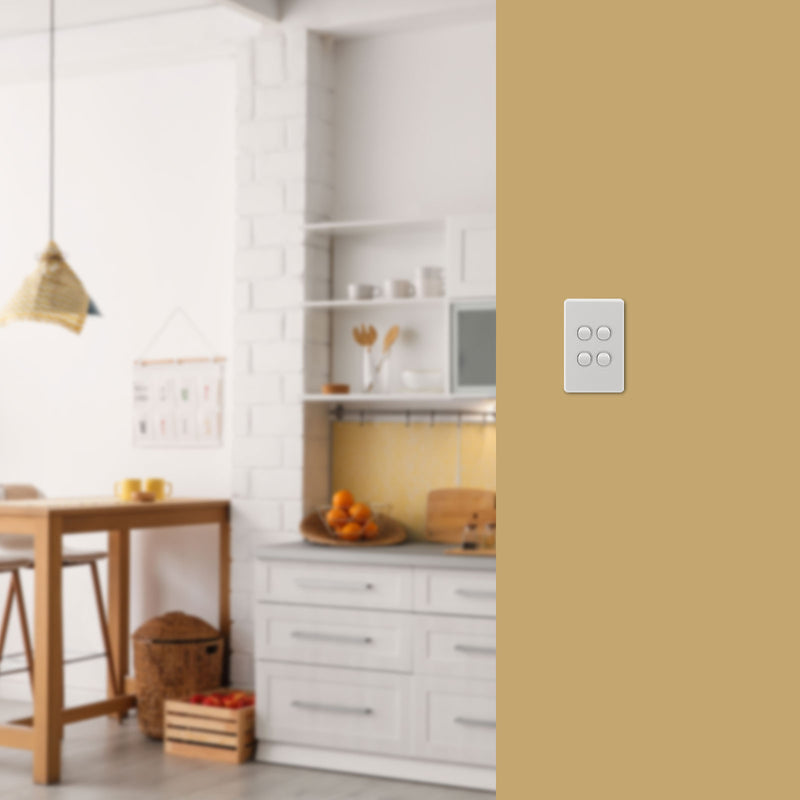 DETA Gloss White S-Line Quad Vertical Wall Switch