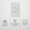 DETA Matte White S-Line Quad Vertical Wall Switch