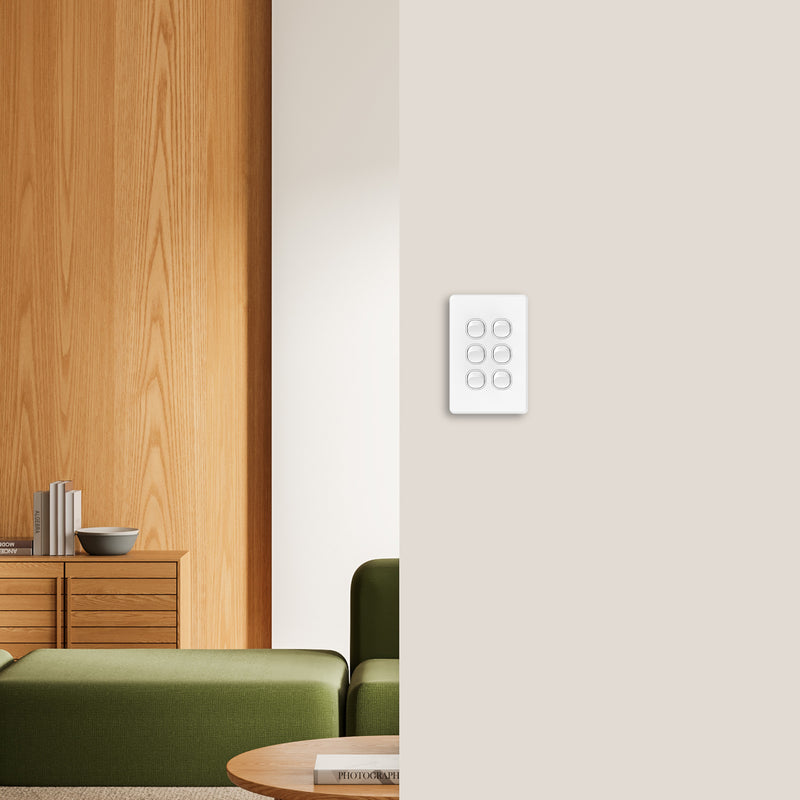 DETA S-line Six Gang Vertical Wall Switch