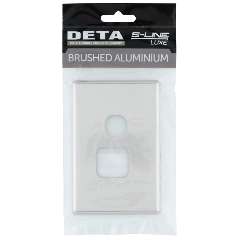 DETA S-Line Single Brushed Aluminium PowerPoint Cover Plate