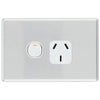 DETA S-Line Single Brushed Aluminium PowerPoint Cover Plate