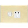 DETA S-Line Single Brushed Gold Finish PowerPoint Cover Plate