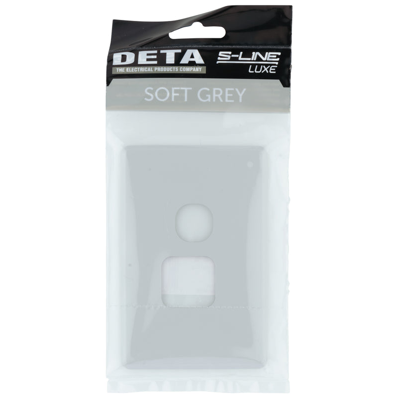 DETA S-Line Single Soft Grey PowerPoint Cover Plate