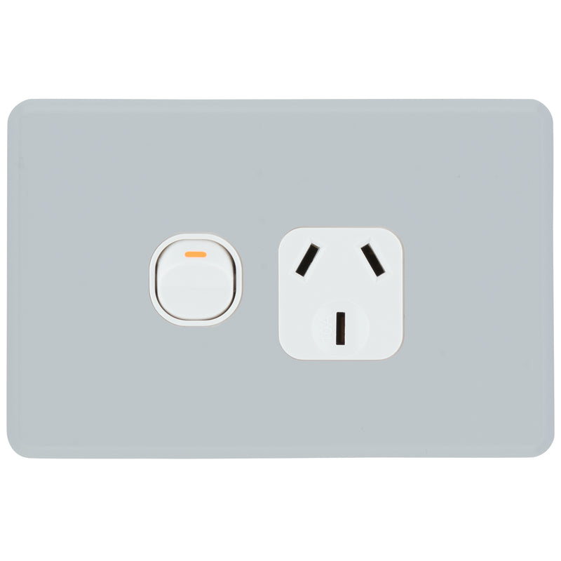 DETA S-Line Single Soft Grey PowerPoint Cover Plate