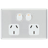 DETA S-Line Double Brushed Aluminium PowerPoint Cover Plate