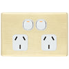DETA S-Line Double Brushed Gold Finish PowerPoint Cover Plate