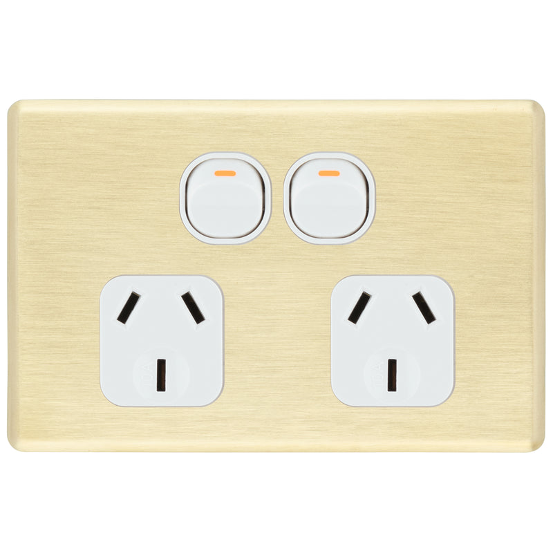 DETA S-Line Double Brushed Gold Finish PowerPoint Cover Plate