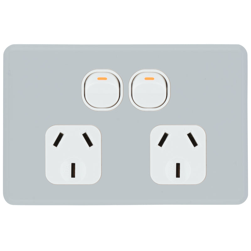 DETA S-Line Double Soft Grey PowerPoint Cover Plate