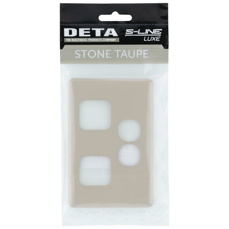 DETA S-Line Double Stone Taupe PowerPoint Cover Plate
