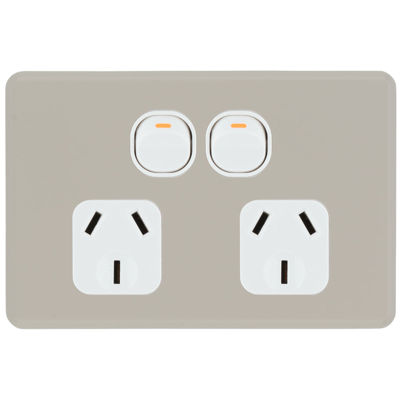 DETA S-Line Double Stone Taupe PowerPoint Cover Plate