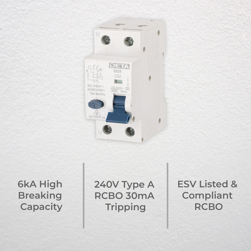 DETA 32A Single Phase RCBO