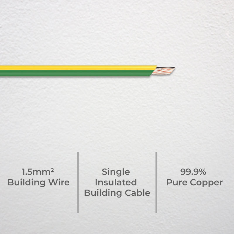 DETA Yellow-Green 5m 6mm² Single Insulated Earth Cable
