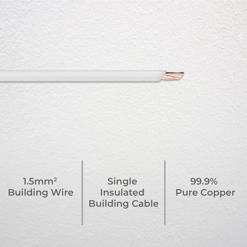 DETA White 5m 1.5mm² Single Insulated Building Cable
