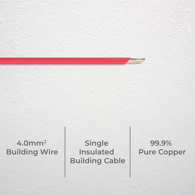 DETA Red 5m 4mm² Single Insulated Building Cable