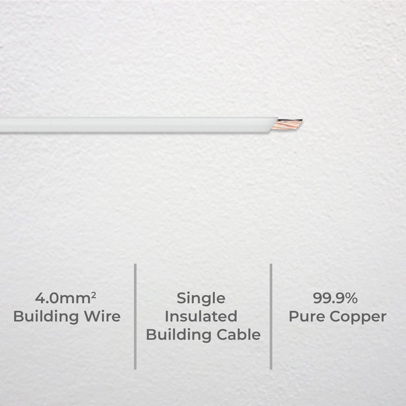 DETA White 5m 4mm² Single Insulated Building Cable