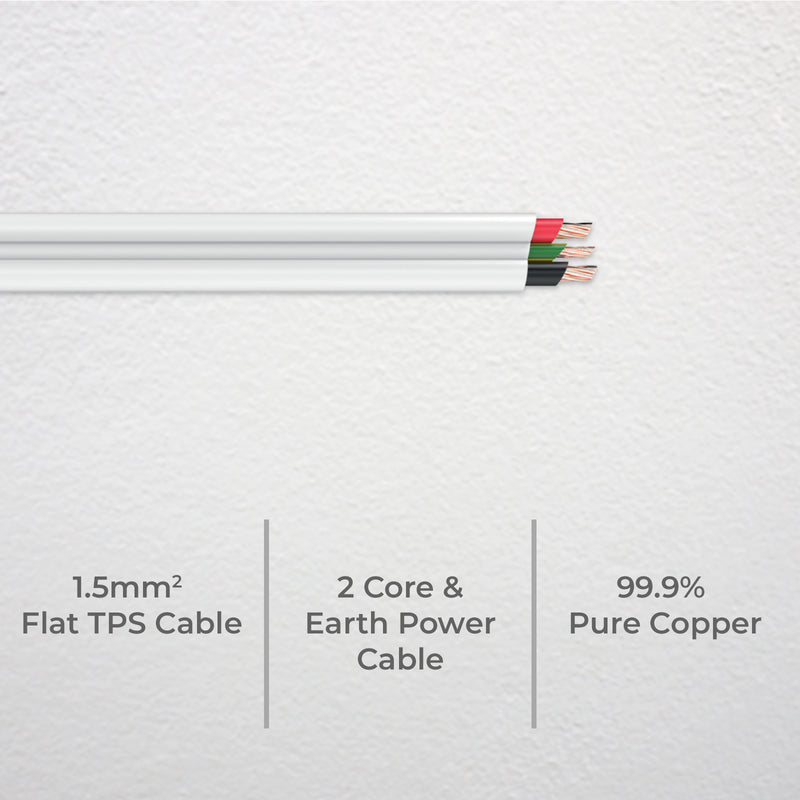 DETA 10m 1.5mm² 2 -Core + Earth Power Cable