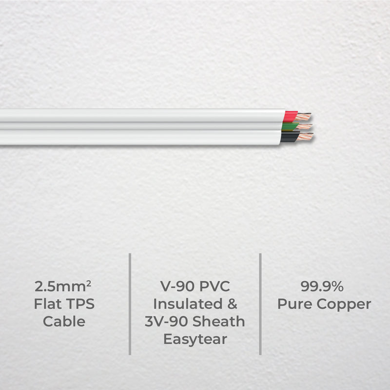 DETA 100m 2.5mm² 2-Core + Earth Power Cable