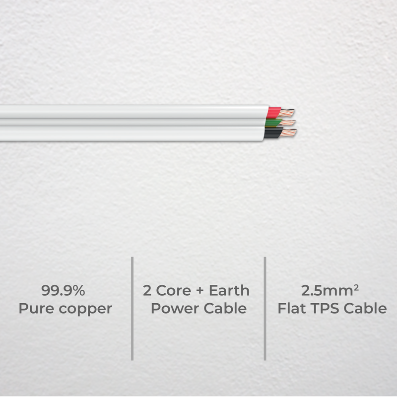 DETA 5m 2.5mm²  2-Core + Earth Power Cable