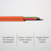 DETA 5m 450/750V V90 4.0mm 2-Core+E 1-Phase EV Charger Cable