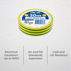 DETA 20m x 18mm Yellow / Green Insulation PVC Tape