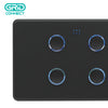 DETA Matte Black Grid Connect Smart Quad Gang Touch Light Switch