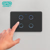 DETA Matte Black Grid Connect Smart Quad Gang Touch Light Switch
