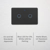 DETA Matte Black Grid Connect Smart Double Gang Touch Light Switch