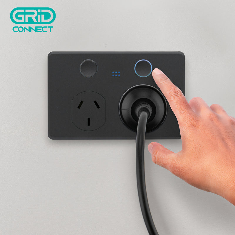 DETA Matte Black Grid Connect Smart Double Touch PowerPoint