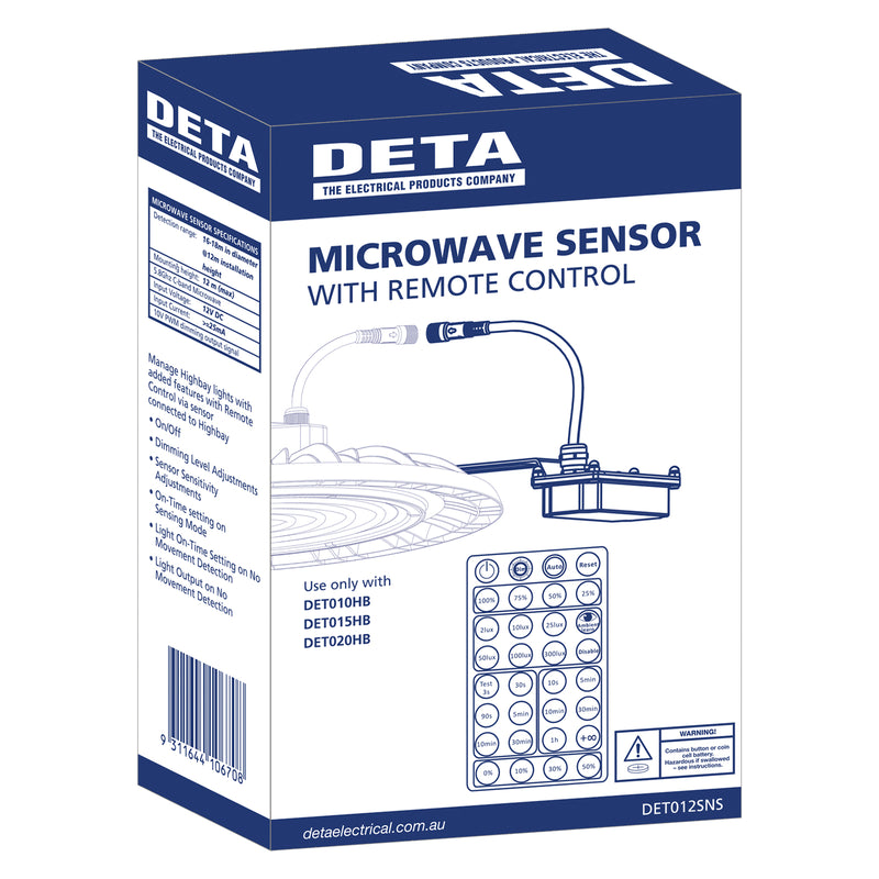 DETA Highbay LED Light Microwave Sensor with Remote Control Kit