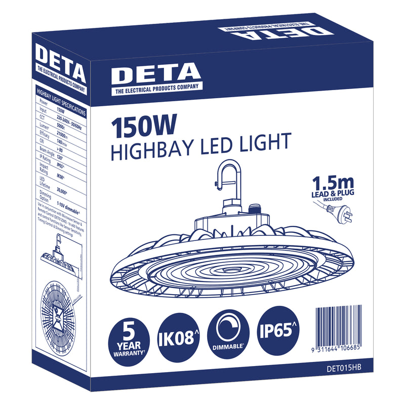 DETA 150W 21000lm Highbay Light