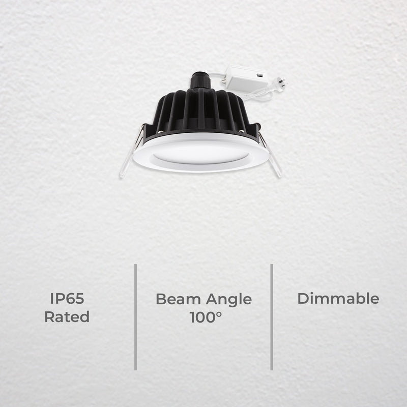 DETA 11W 92mm IP65 Tri-Colour Dimmable LED Downlight