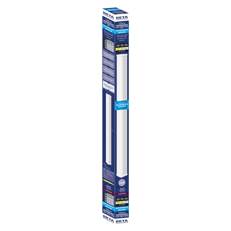DETA Dio 120cm Tri-Colour And Multi-Power LED Dual Power Sensor Batten Light