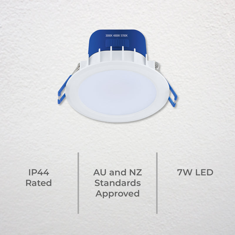 DETA 7W Tri-Colour Dimmable LED Downlight - Single Pack