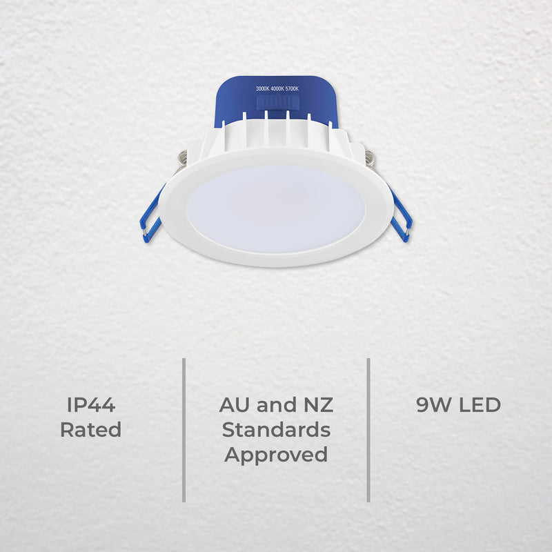 DETA 9W Tri-Colour Dimmable LED Downlight - Single Pack