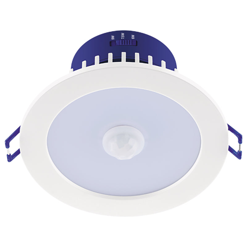 DETA 92mm Multi-Power Tri-Colour Non-Dimmable PIR Sensor LED Downlight