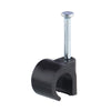 DETA 10mm Black Hook Cable Clips - 100 Pack