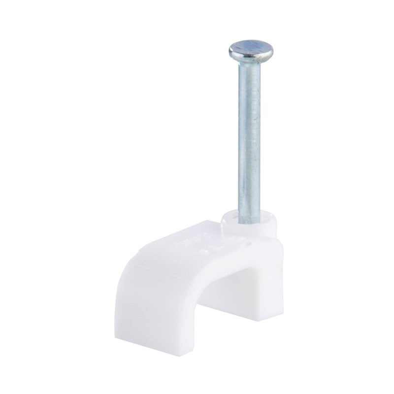 DETA 10mm White Flat Cable Clips - 100 Pack
