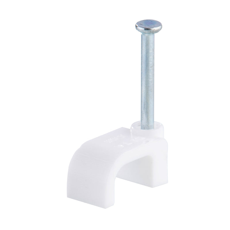 DETA 10mm White Flat Cable Clips - 20 Pack