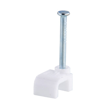 DETA 10mm White Hook Cable Clips - 20 Pack